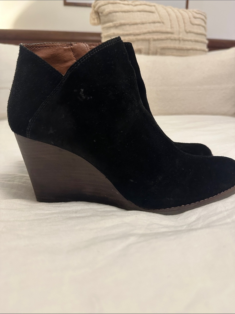Lucky Brand Black Suede Ankle Booties